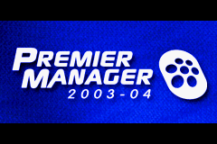 Premier Manager 2003-04 title screen for GameBoy Advance